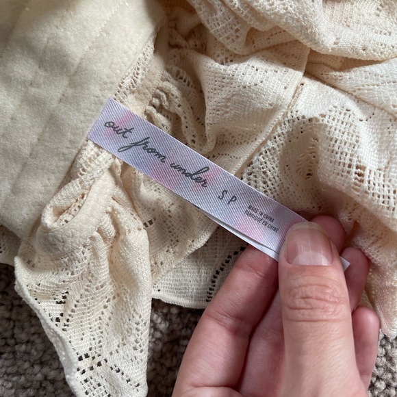 OUT FROM UNDER Amie Lace Ruffle Shortie and Bralette Set In Ivory - Picture 9 of 9